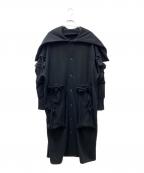 YOHJI YAMAMOTOヨウジヤマモト）の古着「24AW MINI FRENCH TERRY BOX DETAIL LONG CARDIGAN B カーディガン」｜ブラック