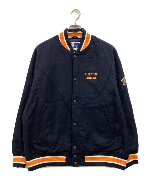 NBA（エヌビーエー）NBA (エヌビーエー) NEW YORK KNICKS スタジャン ネイビー サイズ:M 未使用品の古着・服飾アイテム
