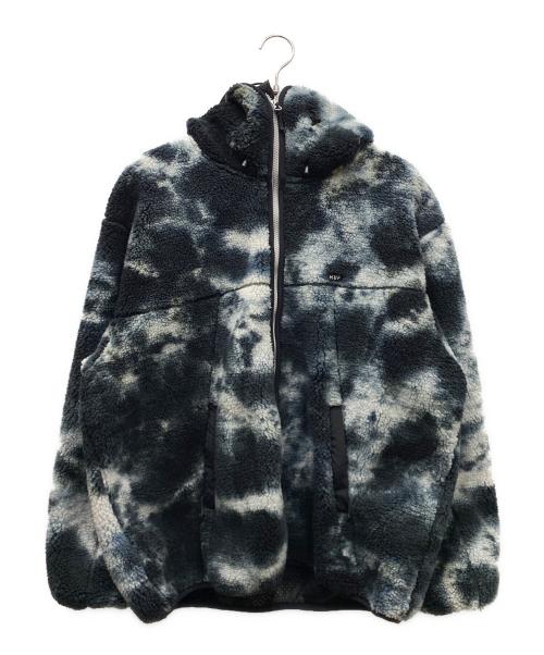 HUF（ハフ）HUF (ハフ) STANDARD BOA HOODED JACKET フリースジャケット ブラック×ホワイト サイズ:SIZE Lの古着・服飾アイテム