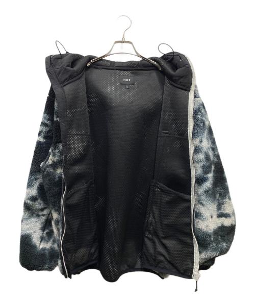 HUF（ハフ）HUF (ハフ) STANDARD BOA HOODED JACKET フリースジャケット ブラック×ホワイト サイズ:SIZE Lの古着・服飾アイテム