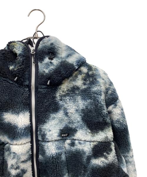 HUF（ハフ）HUF (ハフ) STANDARD BOA HOODED JACKET フリースジャケット ブラック×ホワイト サイズ:SIZE Lの古着・服飾アイテム