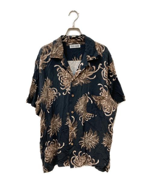 YUKIO OGAWA（ユキオ オガワ）YUKIO OGAWA (ユキオ オガワ) SHINSHU MANABU Rayon Shirt オープンカラーシャツ ブラック サイズ:Mの古着・服飾アイテム