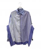 N.HOOLYWOODエヌ ハリウッド）の古着「マルチストライプシャツ」｜ブルー×ホワイト