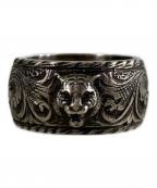 GUCCIグッチ）の古着「Thin Silver Ring With Feline Head キャットヘッドリング」｜シルバー