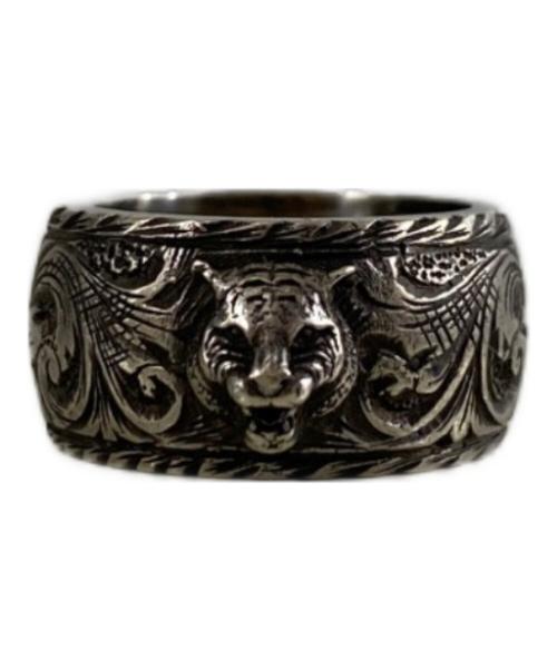 GUCCI（グッチ）GUCCI (グッチ) Thin Silver Ring With Feline Head キャットヘッドリング シルバー サイズ:8号（だが実寸は7号）の古着・服飾アイテム