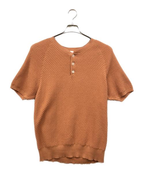 CHAH CHAH（チャーチャー）CHAH CHAH (チャーチャー) ヘンリーネックワッフルカットソー オレンジ サイズ:Ｓの古着・服飾アイテム
