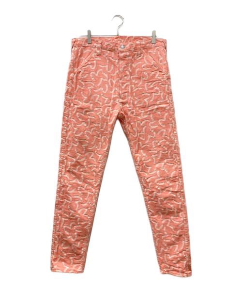EVISU（エヴィス）EVISU (エビス) LOT 5500 カモメ総柄ジャガードデニムパンツ ピンク サイズ:34の古着・服飾アイテム
