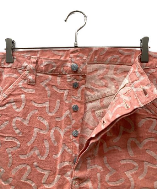 EVISU（エヴィス）EVISU (エビス) LOT 5500 カモメ総柄ジャガードデニムパンツ ピンク サイズ:34の古着・服飾アイテム