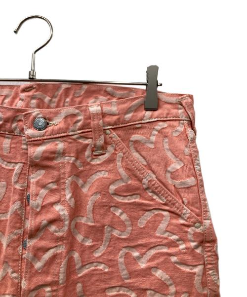 EVISU（エヴィス）EVISU (エビス) LOT 5500 カモメ総柄ジャガードデニムパンツ ピンク サイズ:34の古着・服飾アイテム