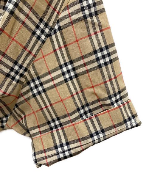 Burberry's（バーバリー）Burberry's (バーバリーズ) ノバチェックオープンカラーシャツ ブラウン サイズ:15の古着・服飾アイテム
