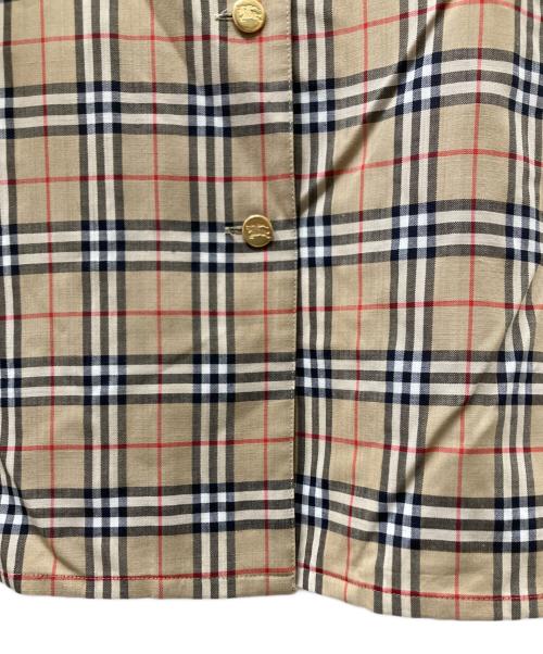 Burberry's（バーバリー）Burberry's (バーバリーズ) ノバチェックオープンカラーシャツ ブラウン サイズ:15の古着・服飾アイテム