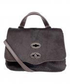 zanellatoザネラート）の古着「POSTINA ハラコ2WAYショルダーバッグ」｜ブラック