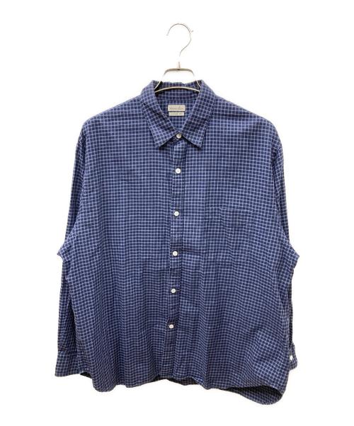 STEVEN ALAN（スティーブンアラン）STEVEN ALAN (スティーブンアラン) SOKTAS CHECK REGULAR COLLAR SHIRT -LOOSE/シャツ ネイビー サイズ:サイズタグ欠品の古着・服飾アイテム