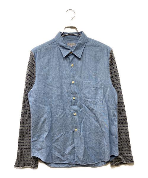 COMME des GARCONS HOMME（コムデギャルソン オム）COMME des GARCONS HOMME (コムデギャルソン オム) ニットドッキングシャツ ブルー×グレー サイズ:SIZE Mの古着・服飾アイテム