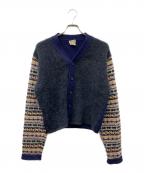 DRIES VAN NOTENドリスヴァンノッテン）の古着「モヘア混切替カーディガン」｜ネイビー×ブラック