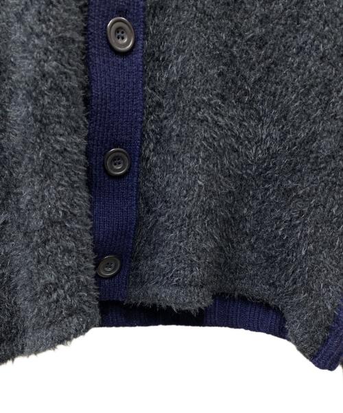 DRIES VAN NOTEN（ドリスヴァンノッテン）DRIES VAN NOTEN (ドリスヴァンノッテン) モヘア混切替カーディガン ネイビー×ブラック サイズ:SIZE Lの古着・服飾アイテム