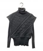 Ameriアメリ）の古着「LAYERED SLANT CABLE KNIT」｜グレー