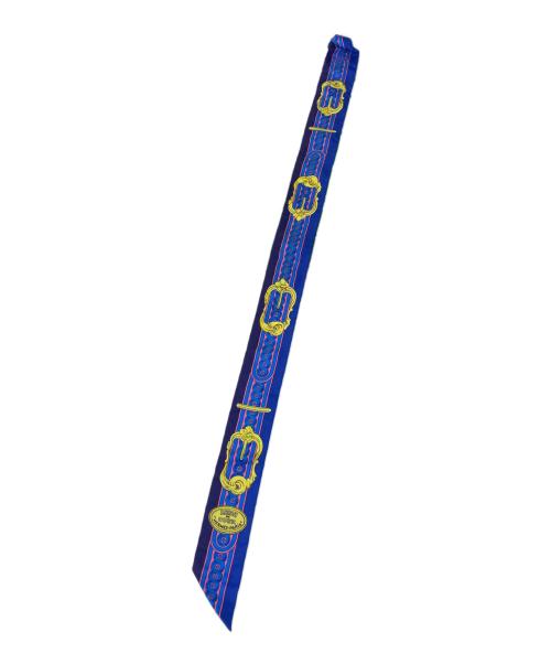 HERMES（エルメス）HERMES (エルメス) BRIDE DE COUR ツイリー シルクスカーフ ブルー×イエロー サイズ:OneSizeの古着・服飾アイテム