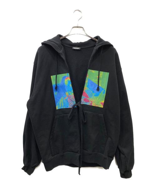 CHRISTIAN DADA（クリスチャンダダ）CHRISTIAN DADA (クリスチャンダダ) GRAPHIC PRINT OVERSIZED HOODIE ブラック×グリーン サイズ:SIZE 44の古着・服飾アイテム
