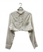 TODAYFULトゥデイフル）の古着「Stripe Short Shirts」｜ベージュ