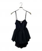 NOUNLESSナウンレス）の古着「TAIL PEPLUM LADY JERSEY TOP」｜ブラック