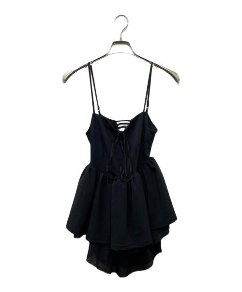 NOUNLESS（ナウンレス）NOUNLESS (ナウンレス) TAIL PEPLUM LADY JERSEY TOP ブラック サイズ:1の古着・服飾アイテム