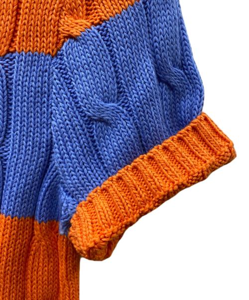 POLO RALPH LAUREN（ポロ・ラルフローレン）POLO RALPH LAUREN (ポロ・ラルフローレン) PIMA COTTON半袖ボーダーニット オレンジ×ブルー サイズ:S 未使用品の古着・服飾アイテム