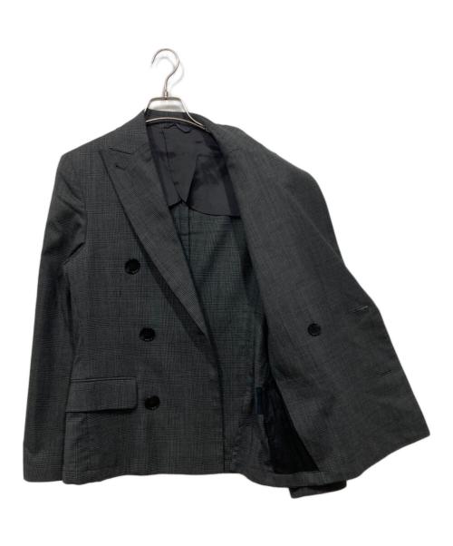 NUMERO UNO（ヌメロウーノ）NUMERO UNO (ヌメロウーノ) チェックダブルテーラードジャケット グレー サイズ:46の古着・服飾アイテム