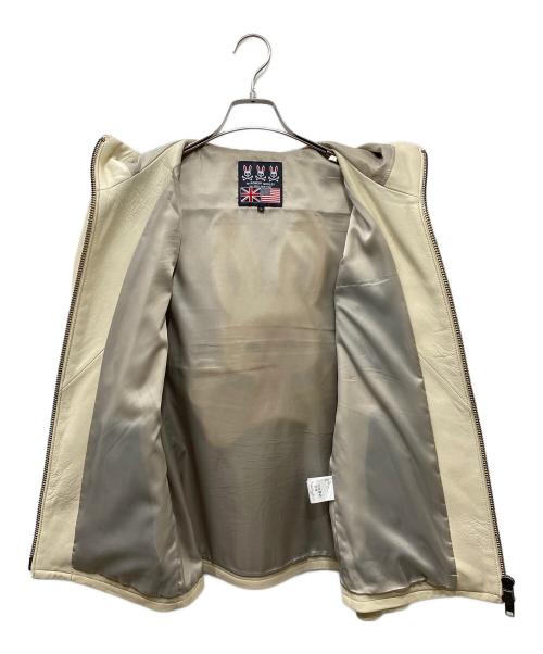 Psycho Bunny（サイコ バニー）Psycho Bunny (サイコ バニー) ROBERT GODLEY ラムレザージャケット ベージュ サイズ:SIZE Lの古着・服飾アイテム