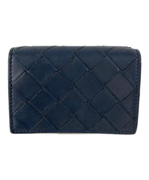 BOTTEGA VENETA（ボッテガベネタ）BOTTEGA VENETA (ボッテガベネタ) イントレチャート 3つ折り財布 ネイビーの古着・服飾アイテム