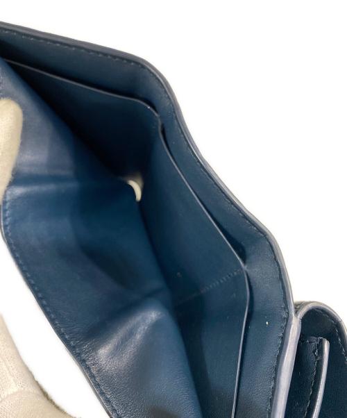 BOTTEGA VENETA（ボッテガベネタ）BOTTEGA VENETA (ボッテガベネタ) イントレチャート 3つ折り財布 ネイビーの古着・服飾アイテム