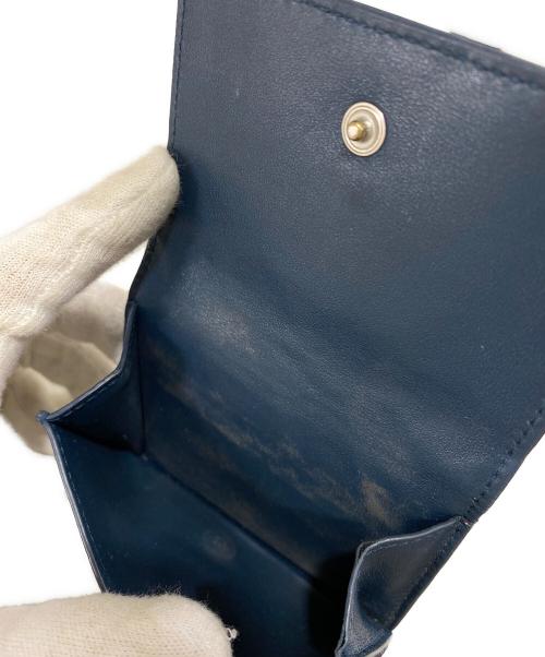 BOTTEGA VENETA（ボッテガベネタ）BOTTEGA VENETA (ボッテガベネタ) イントレチャート 3つ折り財布 ネイビーの古着・服飾アイテム