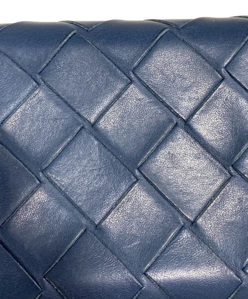 BOTTEGA VENETA（ボッテガベネタ）BOTTEGA VENETA (ボッテガベネタ) イントレチャート 3つ折り財布 ネイビーの古着・服飾アイテム