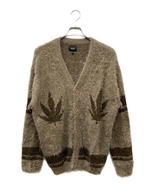 HUF（ハフ）HUF (ハフ) ヘンプ柄カーディガン ブラウン サイズ:SIZE XLの古着・服飾アイテム