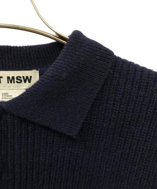 TTT MSW（ティー）TTT MSW (ティー) Zipup knit polo shirt ネイビー サイズ:SIZE Sの古着・服飾アイテム