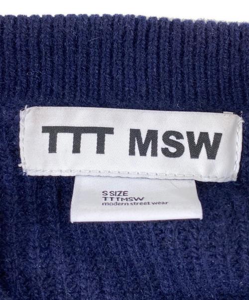 TTT MSW（ティー）TTT MSW (ティー) Zipup knit polo shirt ネイビー サイズ:SIZE Sの古着・服飾アイテム