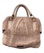 BURBERRYバーバリー）の古着「スタッズ ギャザーハンドバッグ」｜ピンク