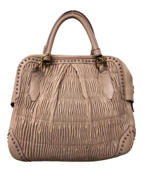BURBERRY（バーバリー）BURBERRY (バーバリー) スタッズ ギャザーハンドバッグ ピンク サイズ:OneSizeの古着・服飾アイテム