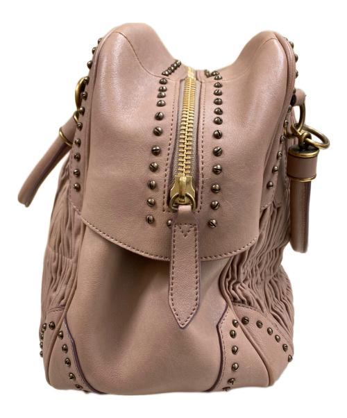 BURBERRY（バーバリー）BURBERRY (バーバリー) スタッズ ギャザーハンドバッグ ピンク サイズ:OneSizeの古着・服飾アイテム