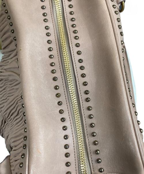 BURBERRY（バーバリー）BURBERRY (バーバリー) スタッズ ギャザーハンドバッグ ピンク サイズ:OneSizeの古着・服飾アイテム