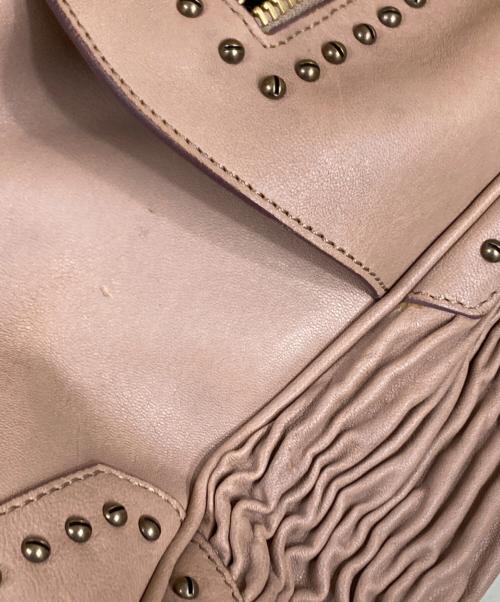 BURBERRY（バーバリー）BURBERRY (バーバリー) スタッズ ギャザーハンドバッグ ピンク サイズ:OneSizeの古着・服飾アイテム