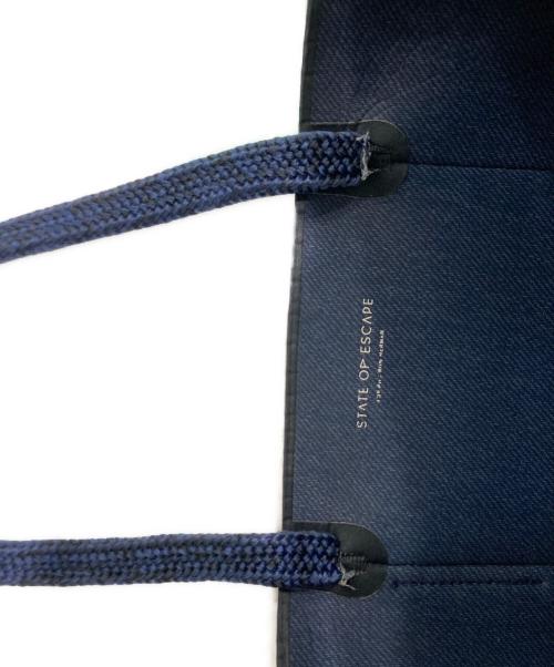 STATE OF ESCAPE（ステイトオブエスケープ）STATE OF ESCAPE (ステイトオブエスケープ) Satellite City / サテライトシティ トートバッグ ネイビーの古着・服飾アイテム