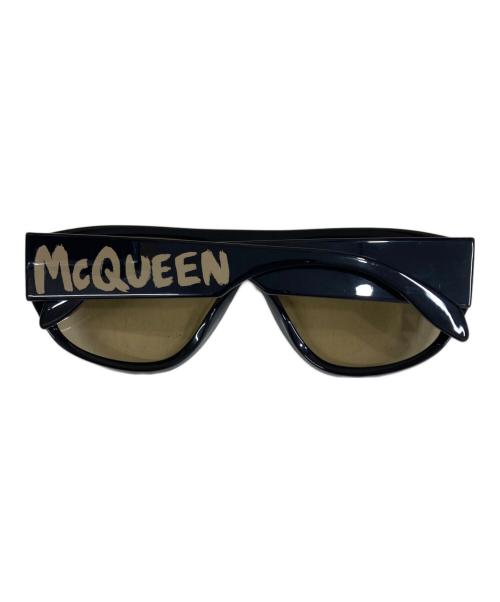 ALEXANDER McQUEEN（アレキサンダーマックイーン）ALEXANDER McQUEEN (アレキサンダーマックイーン) サングラス ブラック×ブラウン サイズ:99☐01-145の古着・服飾アイテム