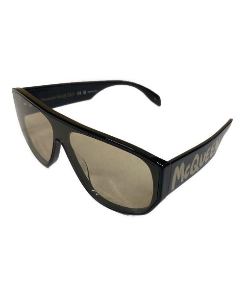 ALEXANDER McQUEEN（アレキサンダーマックイーン）ALEXANDER McQUEEN (アレキサンダーマックイーン) サングラス ブラック×ブラウン サイズ:99☐01-145の古着・服飾アイテム