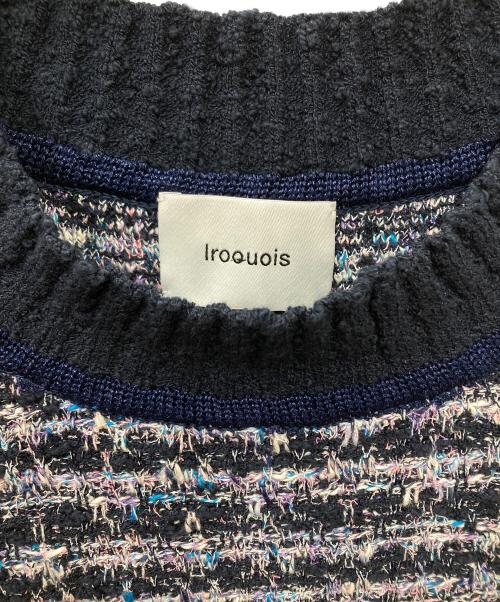 IROQUOIS（イロコイ）IROQUOIS (イロコイ) TUCK TWEED VS タックツイードベスト ネイビー×ホワイト サイズ:2の古着・服飾アイテム