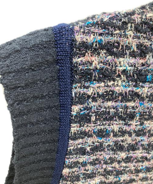 IROQUOIS（イロコイ）IROQUOIS (イロコイ) TUCK TWEED VS タックツイードベスト ネイビー×ホワイト サイズ:2の古着・服飾アイテム