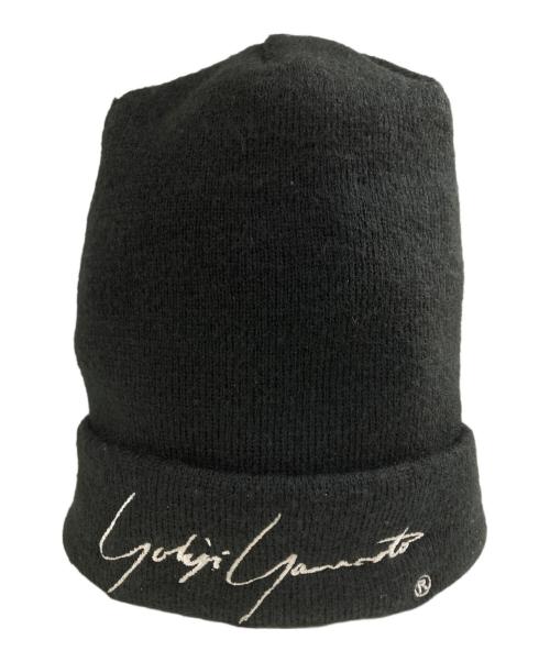 Yohji Yamamoto pour homme（ヨウジヤマモト プールオム）Yohji Yamamoto pour homme (ヨウジヤマモト プールオム) New Era (ニューエラ) ベーシック カフニット 80'シグネチャーロゴ ニット帽 ブラックの古着・服飾アイテム
