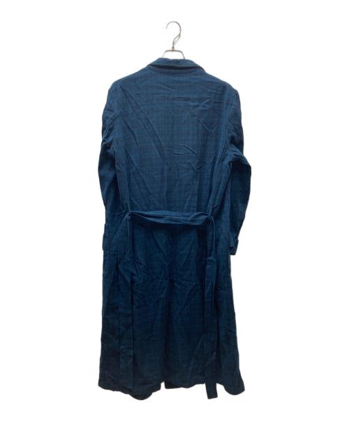 PENDLETON（ペンドルトン）PENDLETON (ペンドルトン) 40-50's オンブレチェックウールガウンコート ブルー×ブラック サイズ:SIZE Lの古着・服飾アイテム