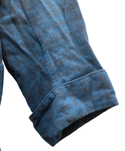 PENDLETON（ペンドルトン）PENDLETON (ペンドルトン) 40-50's オンブレチェックウールガウンコート ブルー×ブラック サイズ:SIZE Lの古着・服飾アイテム