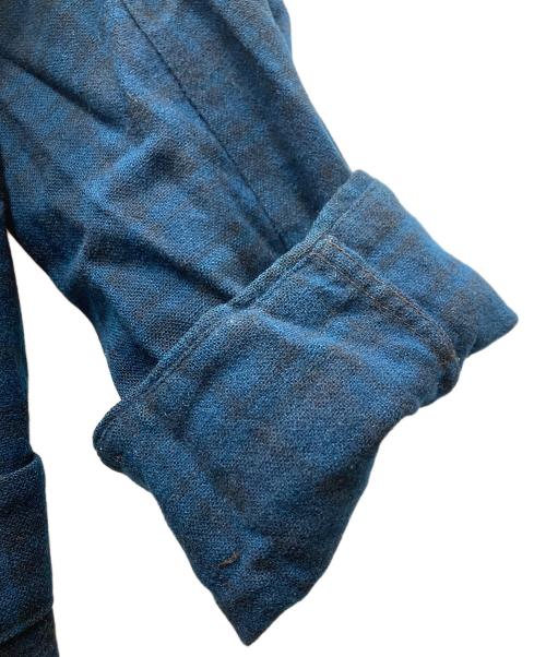 PENDLETON（ペンドルトン）PENDLETON (ペンドルトン) 40-50's オンブレチェックウールガウンコート ブルー×ブラック サイズ:SIZE Lの古着・服飾アイテム